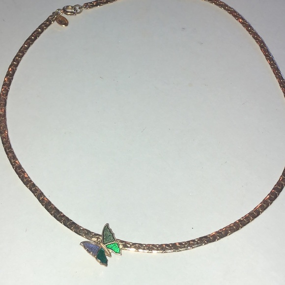 Avon Vintage Gold Tone Dainty Boho Butterfly Necklace - Picture 2 of 7